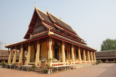VIENTIANE, LAOS - FEBRUARY 20, 2016:  Wat Si Saket, one of the sights in Vientiane on February 20, 2016 in Laos, Asiaのeditorial素材