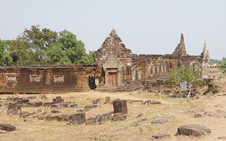 WAT PHU CHAMPASAK, LAOS - FEBRUARY 22, 2016: Temple Wat Phu Champasak, historical site and sights of Laos on February 22, 2016 in Laos, Asiaのeditorial素材