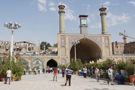 TEHERAN, IRAN - OCTOBER 1, 2016: People in front of the Imam Khomeini Mosque on October 1, 2016 in...