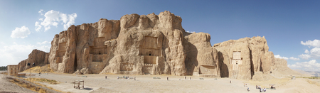 NAQSH-E ROSTAM, IRAN - OCTOBER 6, 2016: Necropolis of the Achaemenid kings in Naqsh-e Rostam on October 6, 2016 in Iran, Asiaのeditorial素材