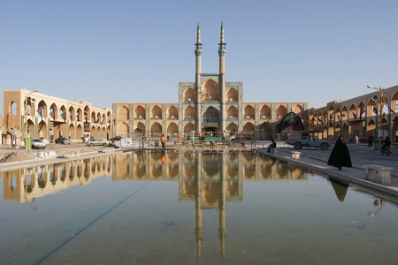 YAZD, IRAN - OCTOBER 9, 2016: Takiyeh Amir Chaqmaq, one of the sights of Yazd on October 9, 2016 in Iran, Asiaのeditorial素材