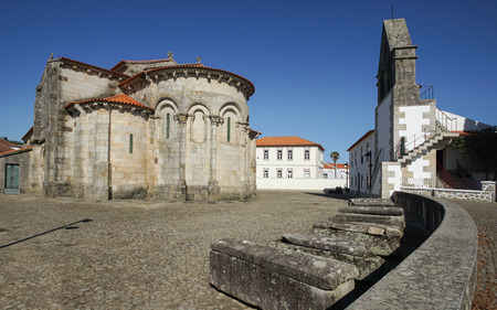 Romanesque church of Sao Pedro de Rates, Camino de Santiago, Portugalの写真素材