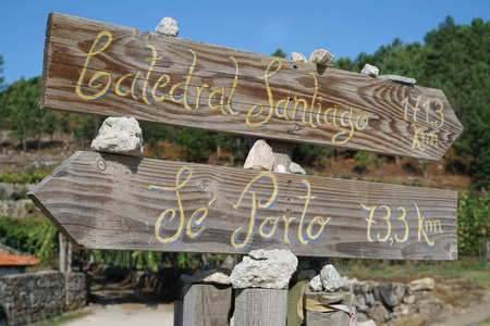 Waymark along the Way of St. James, Portugal, Europe