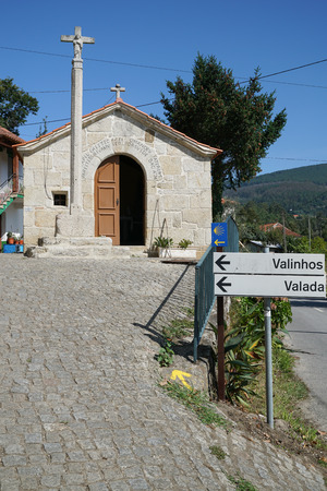 Capela de Nossa Senhora das Neves in Codecal, a village between Ponte de Lima and Rubiaes, Camino de Santiago, Portugalの写真素材