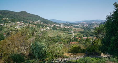Panoramic view to Redondela and the bay Ria de Vigo, Galicia, Spainの写真素材