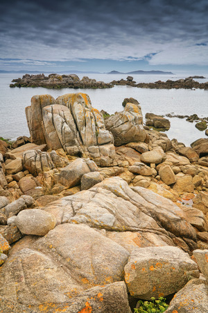 Beautiful landscape of Galicia, coastline close to O Grove, Spain, Europeの写真素材