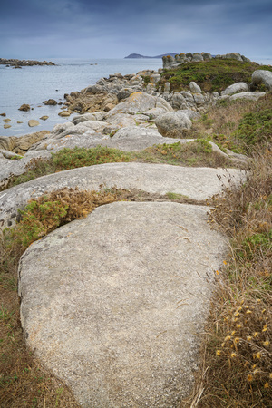 Beautiful landscape of Galicia, coastline close to O Grove, Spain, Europeの写真素材