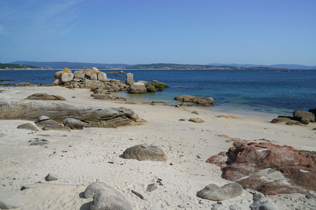 Beautiful landscape of Galicia, coastline close to O Grove, Spain, Europeの写真素材