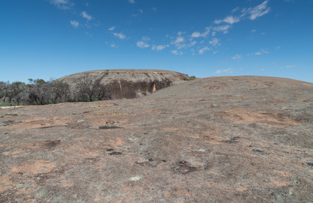 On top of the spectacular Wave Rock, famous place in the outback of Western Australiaの写真素材