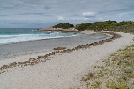 Salmon Beach close to Esperance on an overcast day, Western Australiaの写真素材