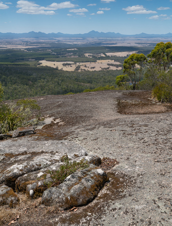 Panoramic view over the landscape of the Porongurup National Park close to Albany, Western Australiaの写真素材