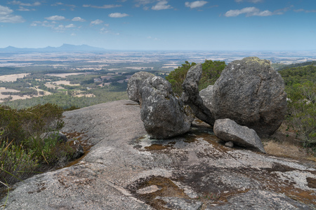 Panoramic view over the landscape of the Porongurup National Park close to Albany, Western Australiaの写真素材