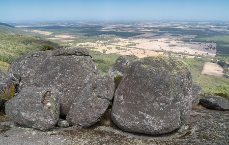 Panoramic view over the landscape of the Porongurup National Park close to Albany, Western Australiaの写真素材