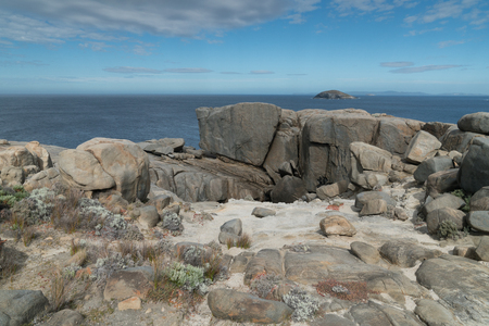 Coastal landscape within the amazing Torndirrup National Park close to Albany, Western Australiaの写真素材