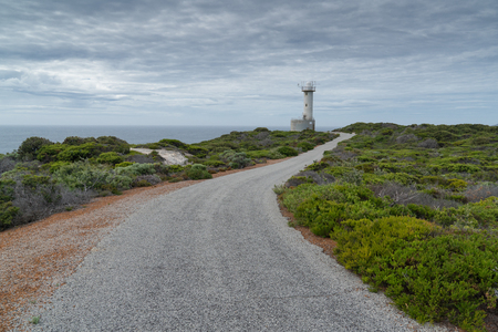 Lighthouse within the amazing Torndirrup National Park close to Albany, Western Australiaの写真素材