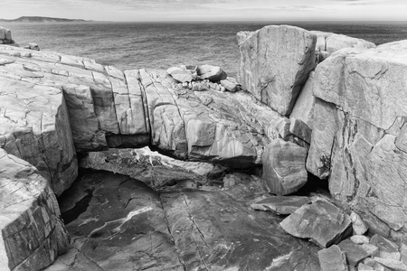 Natural bridge within the amazing Torndirrup National Park close to Albany, Western Australiaの写真素材