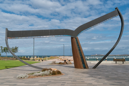 ESPERANCE, AUSTRALIA - JANUARY 30, 2018: The whale fin, landmark of the city of Esperance on January 30, 2018 in Western Australiaのeditorial素材