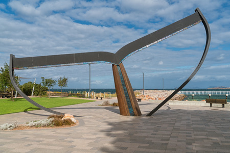 ESPERANCE, AUSTRALIA - JANUARY 30, 2018: The whale fin, landmark of the city of Esperance on January 30, 2018 in Western Australiaのeditorial素材