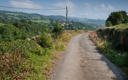Camino  Santiago trail between Salas and Tineo, Asturias, Spainの写真素材
