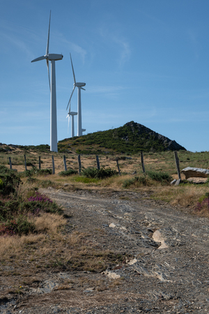 Green Energy, wind farm on Mount Montouto, Galicia, Spainの写真素材