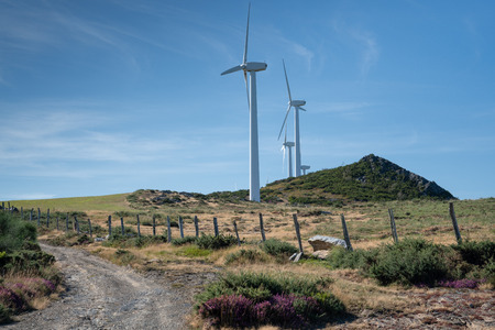 Green Energy, wind farm on Mount Montouto, Galicia, Spainの写真素材