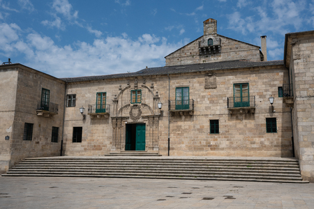 Panoramic image of the Pazo episcopal, famous place of Lugo, Camino de Santiago, Galicia, Spainのeditorial素材