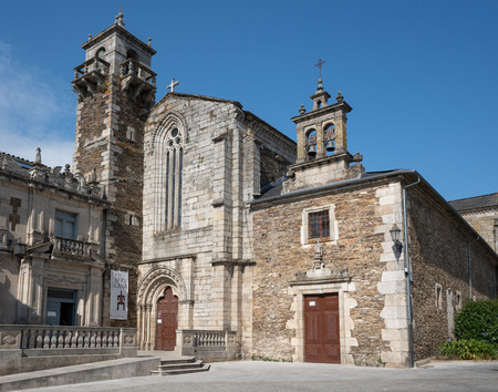 LUGO, SPAIN - AUGUST 28, 2018: Panoramic image of the Igrex de Santiago on Nov 28, 2018 in Galicia, Spainのeditorial素材