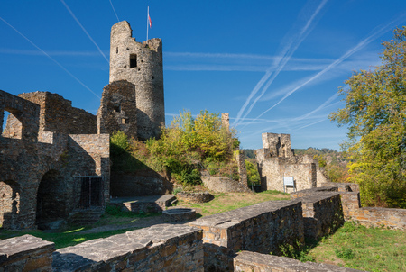 Ruin of Winneburg Castle close to Cochem, Moselle River, Germany, Europeのeditorial素材