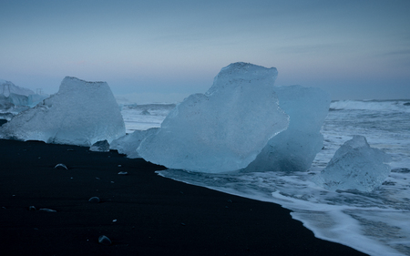 Iceberg at Diamond Beach Joekulsarlon, Icelandの写真素材