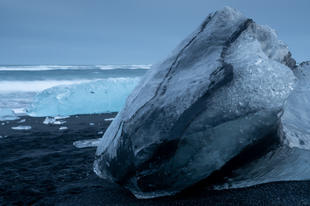 Iceberg at Diamond Beach Joekulsarlon, Icelandの写真素材