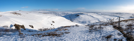 Panoramic landscape during wintertime in Iceland, Europeの写真素材