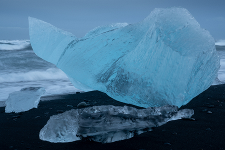 Iceberg at Diamond Beach Joekulsarlon, Icelandの写真素材