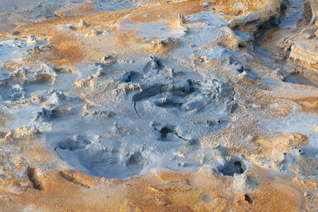 Hot springs of Seltun, geological feature in Iceland, Europeの写真素材