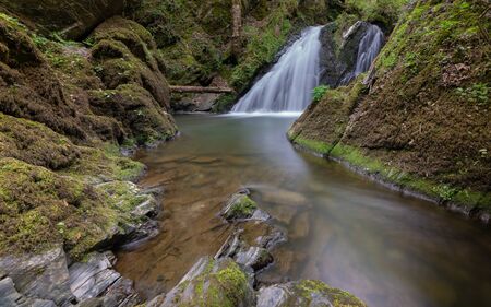 Small Endert creek in a side valley of the Moselle river close to Cochem during springtime, Germanyの写真素材