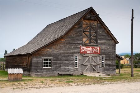 FORT STEELE, CANADA - AUGUST 9, 2019: Old buildings in the historic site of Fort Steele on August 9,...
