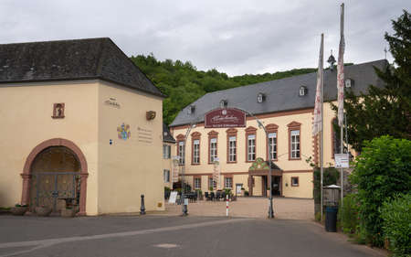 MACHERN, GERMANY - JUNE 17, 2020: Panoramic image of monastery Machern close to Bernkastel on June 17, 2020 in Germanyのeditorial素材
