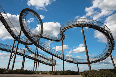 DUISBURG, GERMANY - AUGUST 29, 2020: Tiger and Turtle, landmark of Ruhr Metropolis against sky on August 29, 2020 in Duisburg, Germanyのeditorial素材