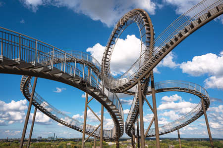 DUISBURG, GERMANY - AUGUST 29, 2020: Tiger and Turtle, landmark of Ruhr Metropolis against sky on August 29, 2020 in Duisburg, Germanyのeditorial素材