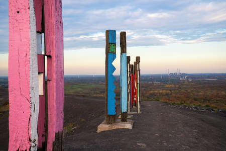 BOTTROP, GERMANY - OCTOBER 31, 2020: Haniel tip, landmark of Ruhr Metropolis against sky on October 31, 2020 in Bottrop, Germanyのeditorial素材