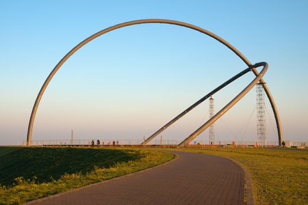 HERTEN, GERMANY - NOVEMBER 27, 2020: Hoheward tip, landmark of Ruhr Metropolis against sky on November 27, 2020 in Herten, Germanyのeditorial素材