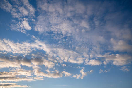 View to sky with cumulus cloudsの写真素材