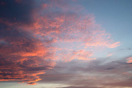 Low angle view to sky with feathery cloudsの写真素材