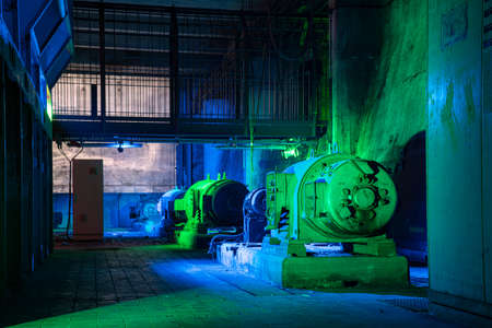 DUISBURG, GERMANY - JANUARY 28, 2022: Industrial heritage of the old economy, ruin of steelmill in...