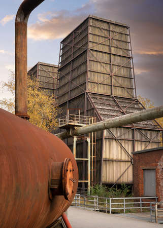 DUISBURG, GERMANY - NOVEMBER 6, 2021: Industrial heritage of the old economy, ruin of steelmill in...