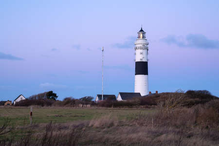 Panoramic image of Kampen lighthouse against sky, Sylt, North Frisia, Germanyの写真素材