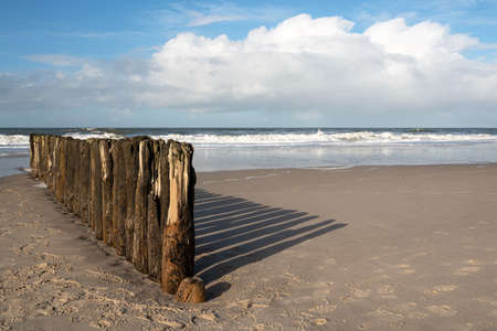 Panoramic image of the landscape along the beach of Sylt, North Frisia, Germanyの写真素材