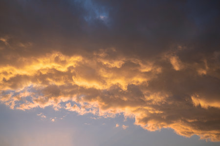 Evening sky with dramatic cloudsの写真素材