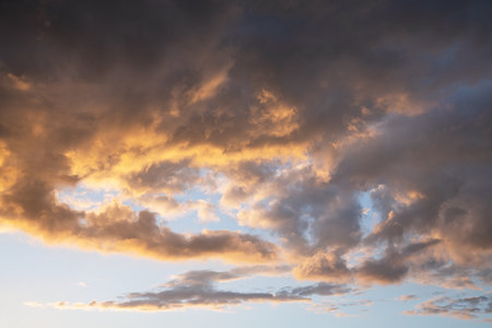 Evening sky with dramatic cloudsの写真素材