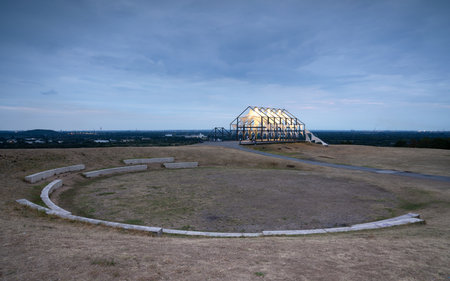 NEUKIRCHEN-VLYN, GERMANY - JUNE 11, 2022: Norddeutschland tip, landmark of Ruhr Metropolis against sky on June 11, 2022 in Neukirchen-Vlyn, Germanyのeditorial素材