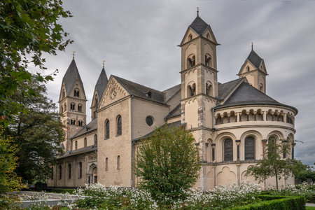 KOBLENZ, GERMANY - SEPTEMBER 30, 2021: Panoramic image of historic buildings in downtown of Koblenz on September 30, 2021 in Rhineland-Palatinate, Germanyのeditorial素材